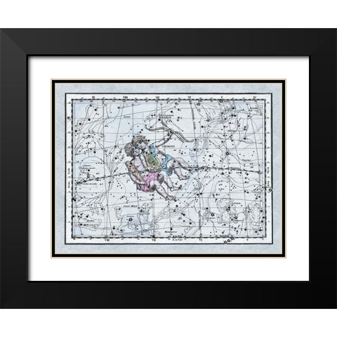 Maps of the Heavens: Gemini - the Twins - Castor and Pollux Black Modern Wood Framed Art Print with Double Matting by Jamieson, Alexander