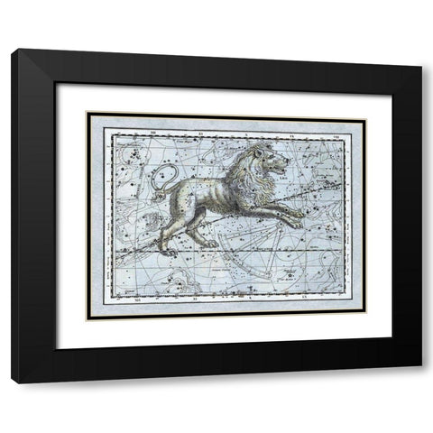 Maps of the Heavens: Leo - The Nemean Lion Black Modern Wood Framed Art Print with Double Matting by Jamieson, Alexander