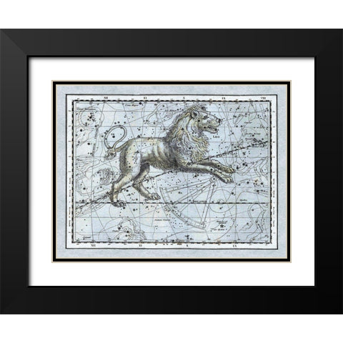Maps of the Heavens: Leo - The Nemean Lion Black Modern Wood Framed Art Print with Double Matting by Jamieson, Alexander