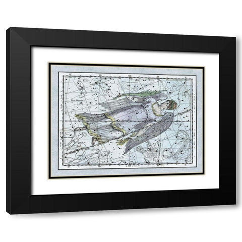 Maps of the Heavens: Virgo the Maiden Black Modern Wood Framed Art Print with Double Matting by Jamieson, Alexander
