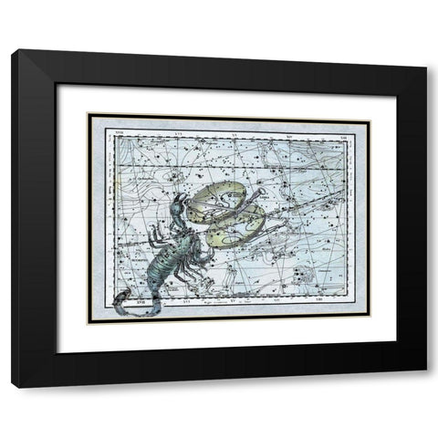 Maps of the Heavens: Libra - the Scales and The Scorpion Black Modern Wood Framed Art Print with Double Matting by Jamieson, Alexander