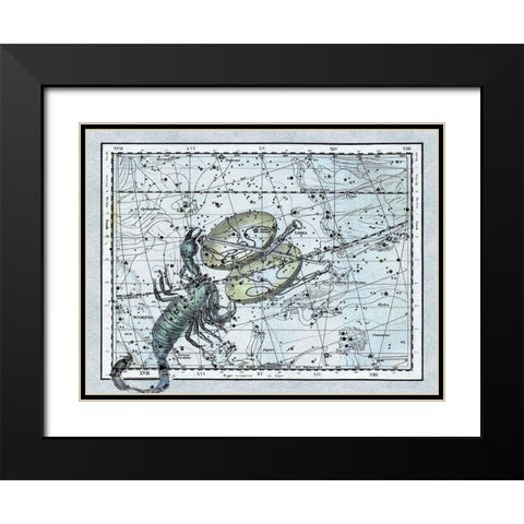 Maps of the Heavens: Libra - the Scales and The Scorpion Black Modern Wood Framed Art Print with Double Matting by Jamieson, Alexander