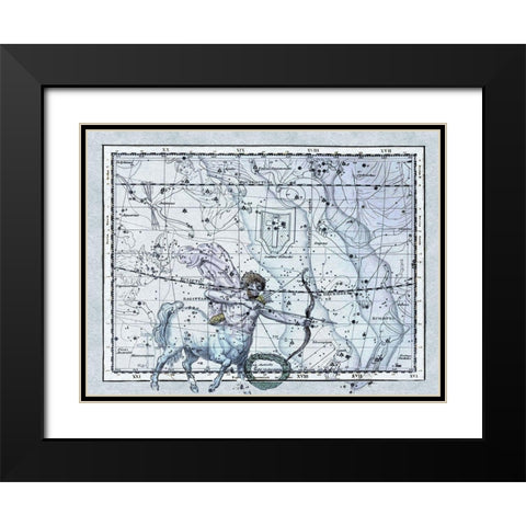 Maps of the Heavens: Sagittarius the Centaur Black Modern Wood Framed Art Print with Double Matting by Jamieson, Alexander