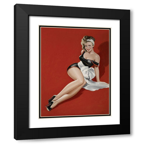 Mid-Century Pin-Ups - Magazine Cover - The Gift Black Modern Wood Framed Art Print with Double Matting by Driben, Peter
