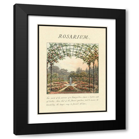 Rosarium, 1813 Black Modern Wood Framed Art Print with Double Matting by Repton, Humphry