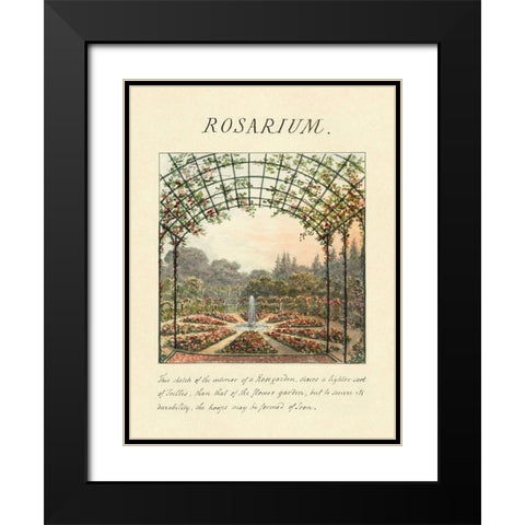 Rosarium, 1813 Black Modern Wood Framed Art Print with Double Matting by Repton, Humphry