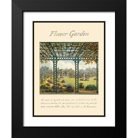 Flower Garden, 1813 Black Modern Wood Framed Art Print with Double Matting by Repton, Humphry