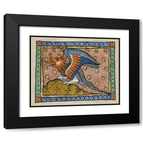 A Dragon (detail) Black Modern Wood Framed Art Print with Double Matting by Franco-Flemish 13th Century