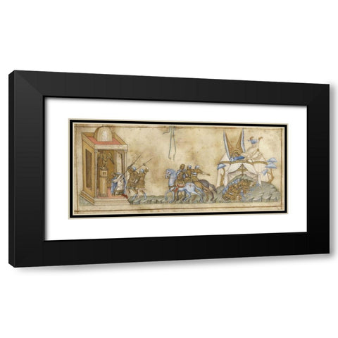 The Death of Sennacherib Black Modern Wood Framed Art Print with Double Matting by Italian 14th Century