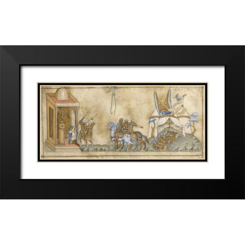 The Death of Sennacherib Black Modern Wood Framed Art Print with Double Matting by Italian 14th Century