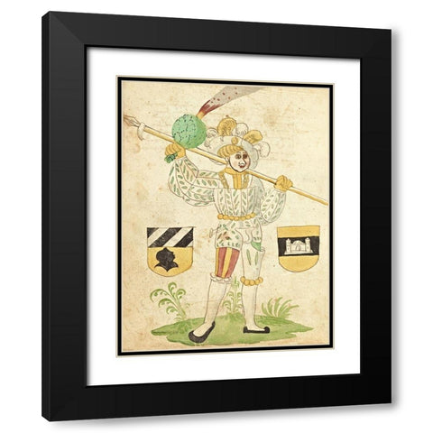 Civic festival of the Nuremberg Schembartlauf - White Costume Black Modern Wood Framed Art Print with Double Matting by German 16th Century
