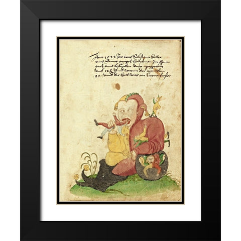 Civic festival of the Nuremberg Schembartlauf - Giant Black Modern Wood Framed Art Print with Double Matting by German 16th Century