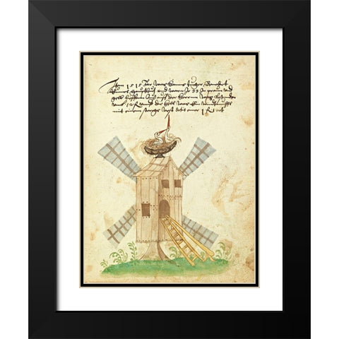 Civic festival of the Nuremberg Schembartlauf - Windmill Black Modern Wood Framed Art Print with Double Matting by German 16th Century
