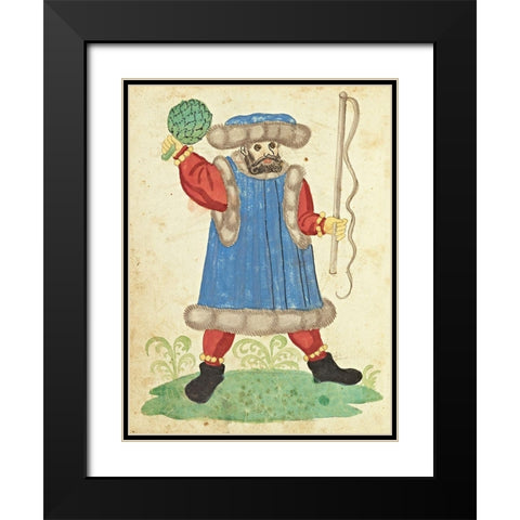 Civic festival of the Nuremberg Schembartlauf - Blue Costume Black Modern Wood Framed Art Print with Double Matting by German 16th Century