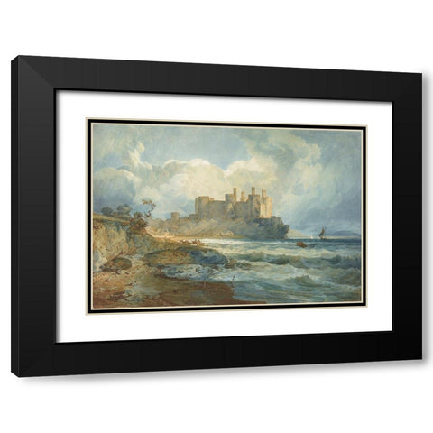 Conway Castle, North Wales Black Modern Wood Framed Art Print with Double Matting by Turner, Joseph Mallord William