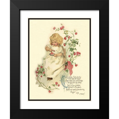 Nursery Rhymes: Curly-Locks, Curly-Locks Black Modern Wood Framed Art Print with Double Matting by Humphrey, Maud