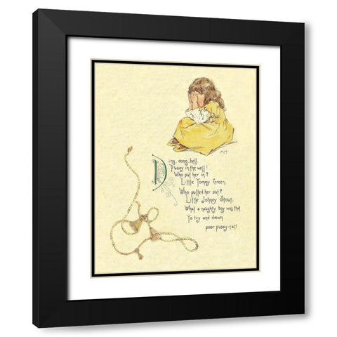 Nursery Rhymes: Ding Dong Bell, Pussy in the Well Black Modern Wood Framed Art Print with Double Matting by Humphrey, Maud