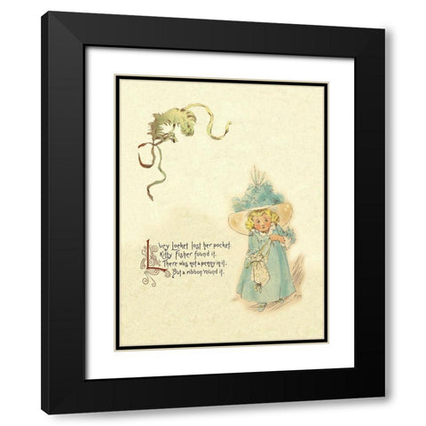 Nursery Rhymes: Lucy Locket Black Modern Wood Framed Art Print with Double Matting by Humphrey, Maud