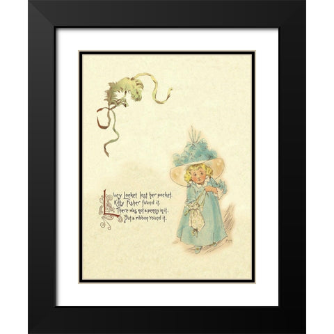 Nursery Rhymes: Lucy Locket Black Modern Wood Framed Art Print with Double Matting by Humphrey, Maud