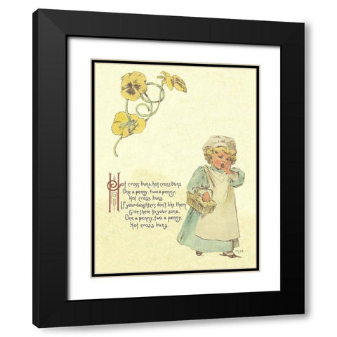 Nursery Rhymes: Hot Cross Buns Black Modern Wood Framed Art Print with Double Matting by Humphrey, Maud