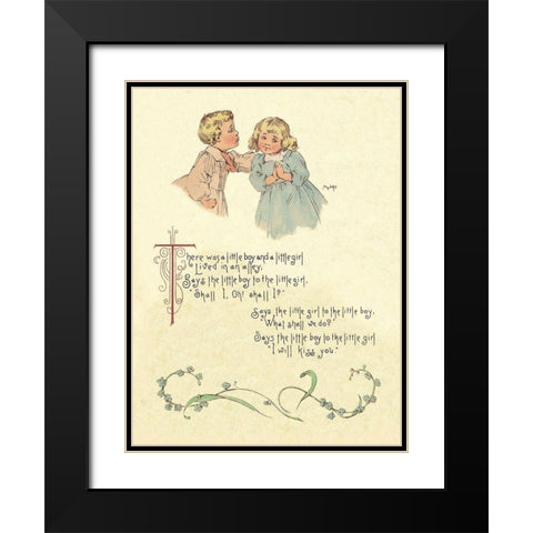 Nursery Rhymes: There Was a Little Boy and a Little Girl Black Modern Wood Framed Art Print with Double Matting by Humphrey, Maud