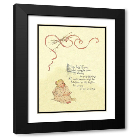 Nursery Rhymes: Little Polly Flinders Black Modern Wood Framed Art Print with Double Matting by Humphrey, Maud