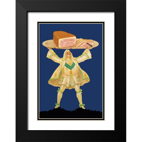 Pigs and Pork: Ham Platter Black Modern Wood Framed Art Print with Double Matting by Mohr, Paul