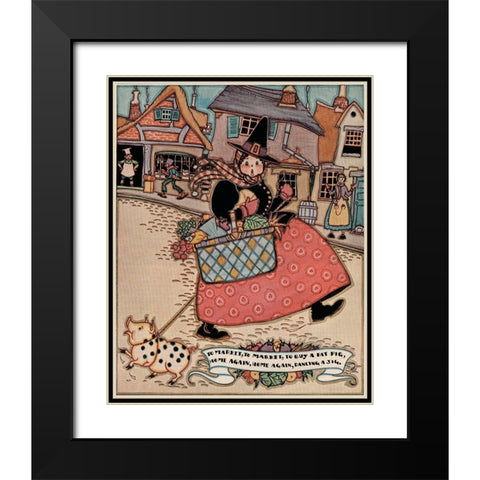 Pigs and Pork: Home Arts: To Market Black Modern Wood Framed Art Print with Double Matting by Jones, Mary Wright