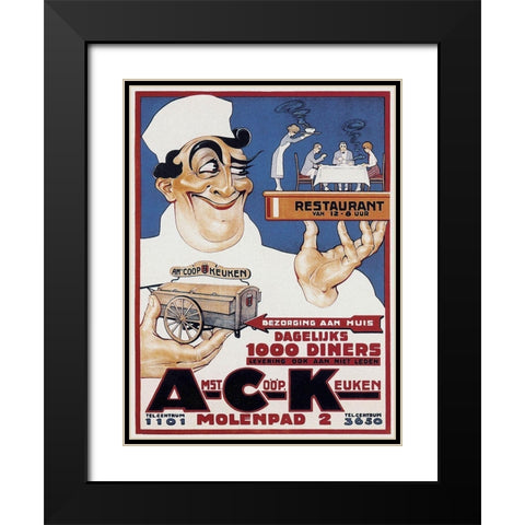 Cooks: Amst Coop Keuken Black Modern Wood Framed Art Print with Double Matting by Bouchet, Camille
