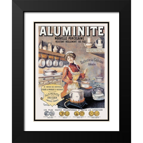Cooks: Aluminite Black Modern Wood Framed Art Print with Double Matting by Tamagno, Francisco