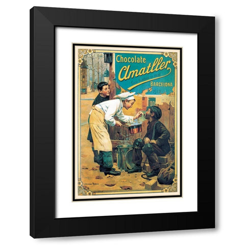 Cooks: Chocolate Amatller Black Modern Wood Framed Art Print with Double Matting by Advertisement
