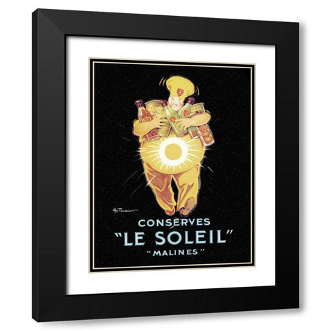 Cooks: Le Soleil Black Modern Wood Framed Art Print with Double Matting by Fournier, Hy