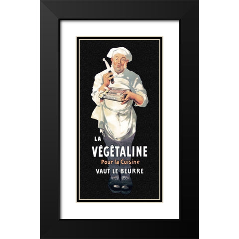 Cooks: La Vegetaline - Pour la Cuisine Black Modern Wood Framed Art Print with Double Matting by Advertisement