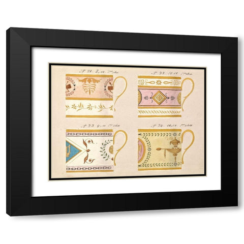 Quatre tasses du 1er choix, ca. 1800-1820 Black Modern Wood Framed Art Print with Double Matting by Honore