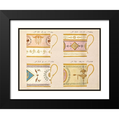 Quatre tasses du 1er choix, ca. 1800-1820 Black Modern Wood Framed Art Print with Double Matting by Honore