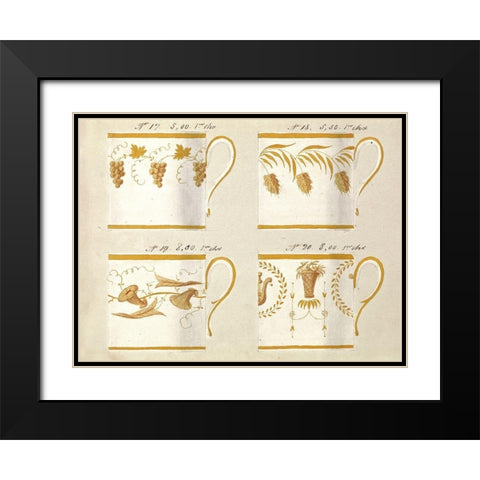 Quatre tasses du 1er choix, ca. 1800-1820 Black Modern Wood Framed Art Print with Double Matting by Honore