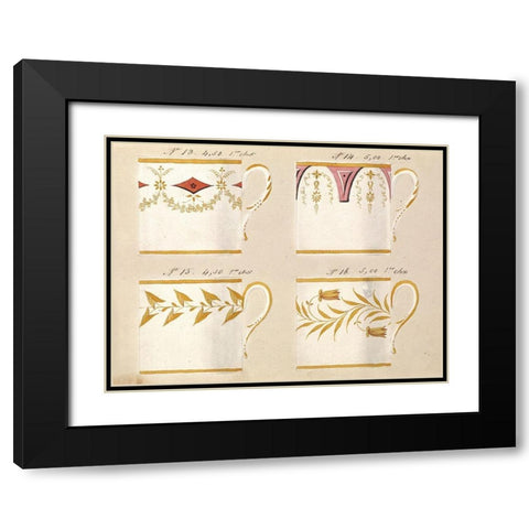 Quatre tasses du 1er choix, ca. 1800-1820 Black Modern Wood Framed Art Print with Double Matting by Honore