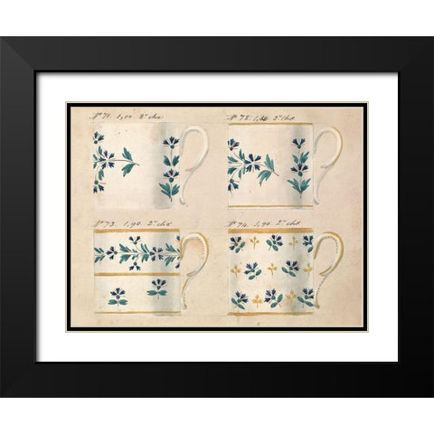 Quatre tasses du 1er choix, ca. 1800-1820 Black Modern Wood Framed Art Print with Double Matting by Honore
