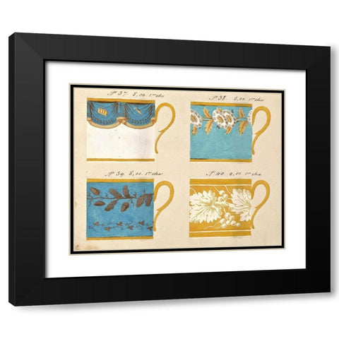 Quatre tasses du 1er choix, ca. 1800-1820 Black Modern Wood Framed Art Print with Double Matting by Honore