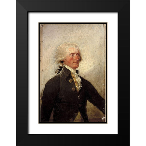 Thomas Jefferson, 1788 Black Modern Wood Framed Art Print with Double Matting by Trumbull, John