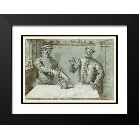 A Double Portrait of Hans Furraht and Jacob von der Burch Black Modern Wood Framed Art Print with Double Matting by Ludget, Tom Ring