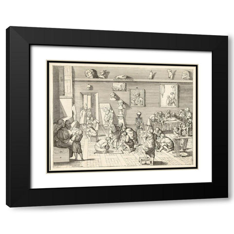 Academia dpitori Black Modern Wood Framed Art Print with Double Matting by Alberti, Pietro Francesco