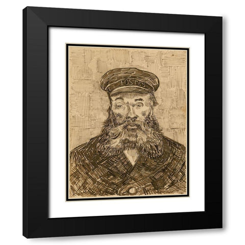 Portrait of Joseph-Ã‰tienne Roulin Black Modern Wood Framed Art Print with Double Matting by van Gogh, Vincent
