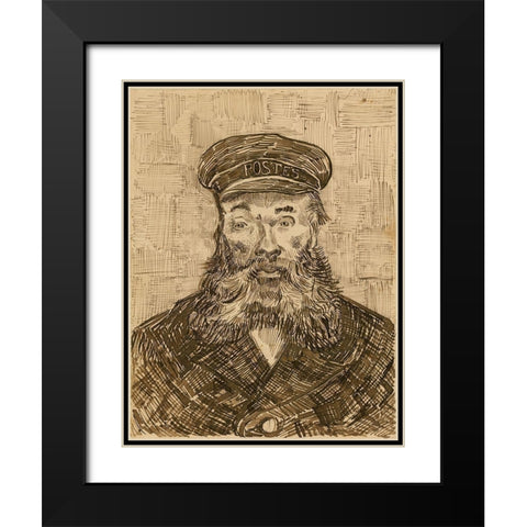 Portrait of Joseph-Ã‰tienne Roulin Black Modern Wood Framed Art Print with Double Matting by van Gogh, Vincent