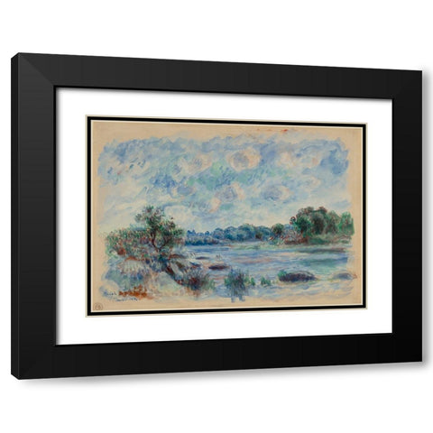 Landscape at Pont-Aven Black Modern Wood Framed Art Print with Double Matting by Renoir, Pierre-Auguste