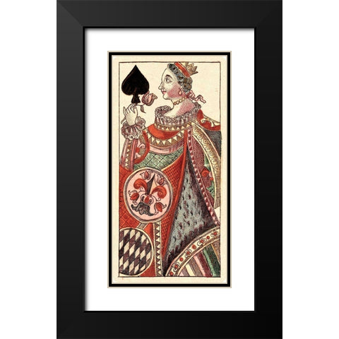 Queen of Spades (Bauern Hochzeit Deck) Black Modern Wood Framed Art Print with Double Matting by Gobl, Andreas Benedictus