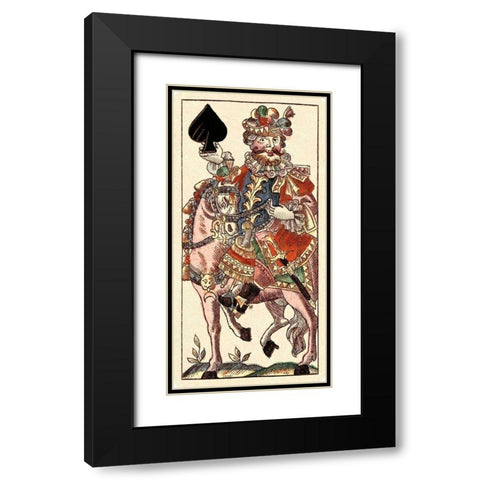 Knight of Spades (Bauern Hochzeit Deck) Black Modern Wood Framed Art Print with Double Matting by Gobl, Andreas Benedictus