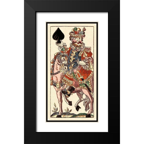 Knight of Spades (Bauern Hochzeit Deck) Black Modern Wood Framed Art Print with Double Matting by Gobl, Andreas Benedictus