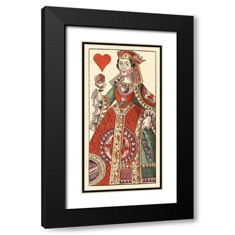 Queen of Hearts (Bauern Hochzeit Deck) Black Modern Wood Framed Art Print with Double Matting by Gobl, Andreas Benedictus