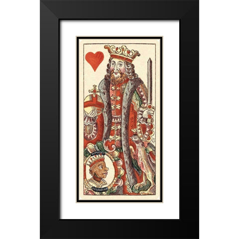 King of Hearts (Bauern Hochzeit Deck) Black Modern Wood Framed Art Print with Double Matting by Gobl, Andreas Benedictus